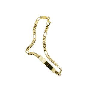 movimento di bracciale oro giallo uomo con placchetta