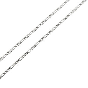 dettaglio maglia figaro di collana oro bianco