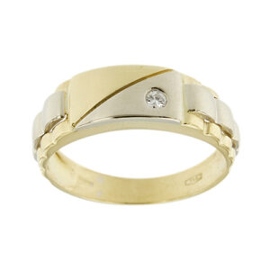 Anello uomo a fascia con diamante