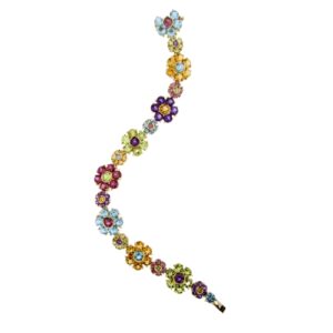 bracciale oro giallo fiori pietre preziose Pasquale Bruni