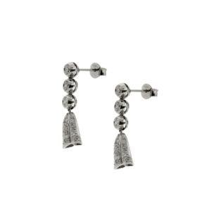 profilo orecchini pendenti oro bianco con diamanti