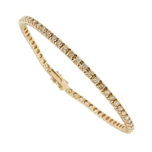 Bracciale tennis in oro rosa 18kt con 61 diamanti taglio brillante da 0,04 ct cad. totale 2,44 ct - colori fancy (yellow, brown, grey) e purezza VS; chiusura a cassetto con sicure.