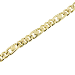 dettaglio maglia figaro di bracciale uomo in oro giallo