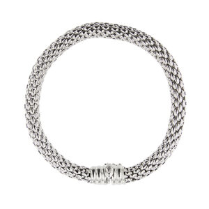 Bracciale in oro bianco 18kt, maglia novecento, modello Kaleida Flex-it, chiusura a scomparsa con sicura. Brand: Fope.