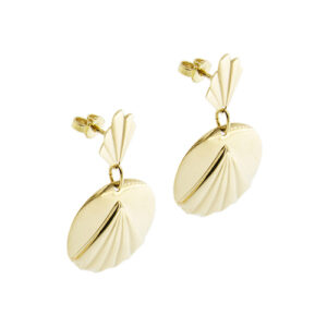 profilo di orecchini pendenti oro giallo conchiglia