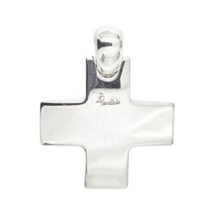 Ciondolo croce greca bombata in argento 925. Brand: Pomellato.