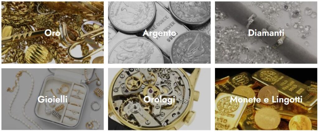 Cosa compriamo pagina Compro Oro Ledial: oro, argento, diamanti, gioielli, orologi, monete e lingotti