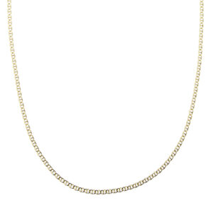 Collana in oro giallo 18kt maglia traversino, chiusura a moschettone.
