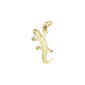 Ciondolo Dodo a forma di geco in oro giallo 18kt, significato/messaggio: “SCALDAMI”. Brand: Dodo.