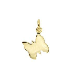 Ciondolo Dodo a forma di farfalla in oro giallo 18kt, significato/messaggio: “AMO LA LIBERTA’”. Brand: Dodo.