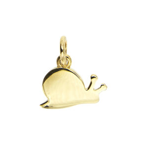 Ciondolo Dodo a forma di lumaca in oro giallo 18kt, significato/messaggio: “AMORE, NON CORRERE”. Brand: Dodo.
