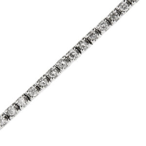 dettaglio diamanti su bracciale tennis oro bianco
