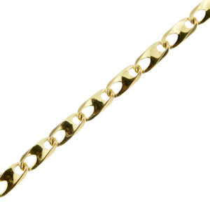 zoom dettaglio maglia di bracciale oro uomo con piastrina
