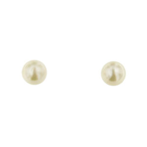 Orecchini a lobo in oro giallo 18kt con 2 perle d’acqua salata da 8-8.5 mm, colore avorio sfumatura grigia, chiusura con perno e farfallina.