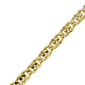zoom dettaglio maglia occhio di tigre di bracciale oro giallo uomo