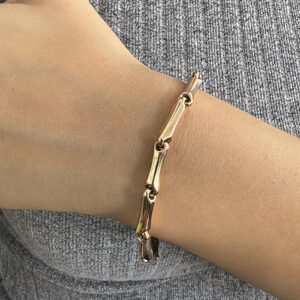 Foto gioiello indossata: bracciale in oro rosa tradition gold bamboo Chimento