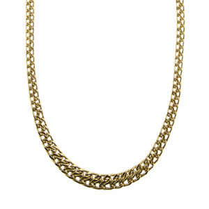 Collier in oro giallo 18 kt maglia grumette doppia degradé.