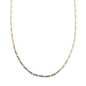Collana in oro giallo 18 kt maglia figaro (grumette 3 + 1) con chiusura a moschettone.