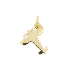 Ciondolo Dodo a forma di aeroplano in oro giallo 18kt, significato/messaggio: “FAMMI VOLARE”. Brand: Dodo.