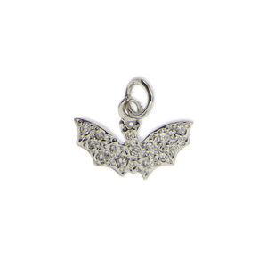 Ciondolo Dodo animalier in oro bianco 18 kt a forma di pipistrello con diamanti, significato/messaggio: "LA NOTTE E' PICCOLA", Brand: Dodo.
